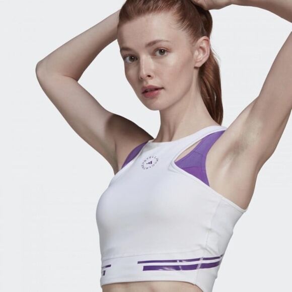 adidas by Stella McCartney True Pace Crop Top in White Size M - Picture 1 of 5